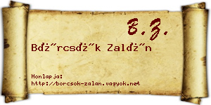Börcsök Zalán névjegykártya