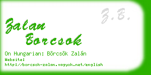 zalan borcsok business card